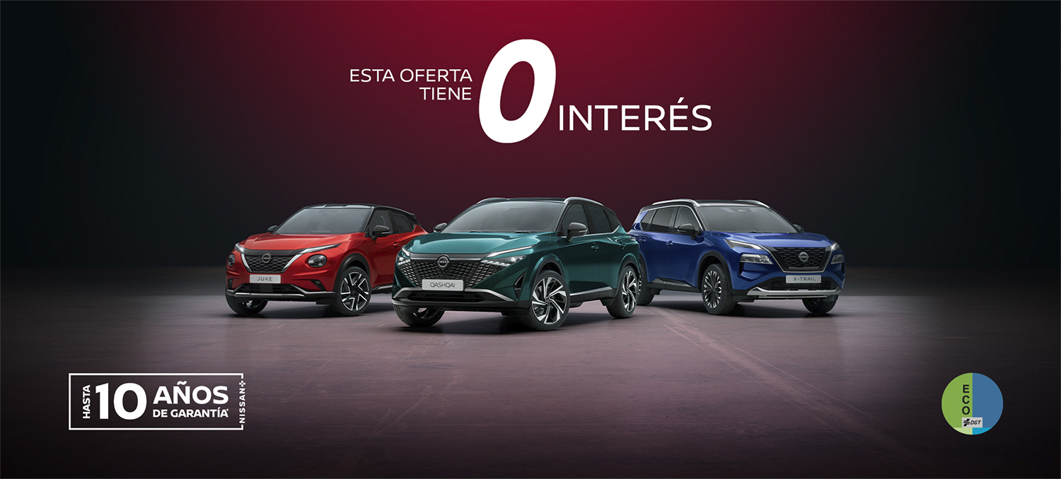 Gama de vehículos Nissan campaña 0% tae